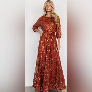 Baltic born destiny sequin maxi dress cinnamon size 3XL NWT